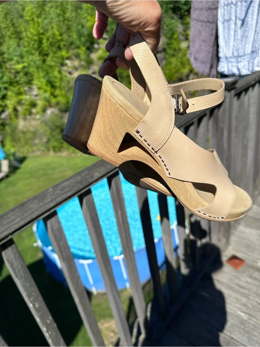 Dansko Tasha Leather Block Clog Sandals Sz 41 10.5-11 Beige Nude Ankle Open Toe